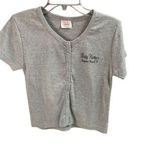BIKER DESIGNS Women’s Cotton Top Snap Closure “Dirty Harry’s” Daytona Beach Sz M